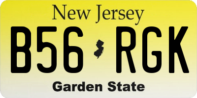 NJ license plate B56RGK