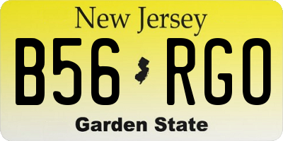 NJ license plate B56RGO
