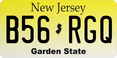 NJ license plate B56RGQ