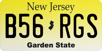 NJ license plate B56RGS