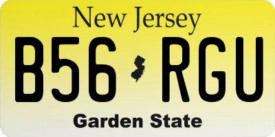 NJ license plate B56RGU