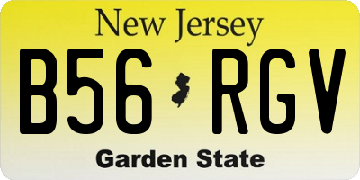 NJ license plate B56RGV