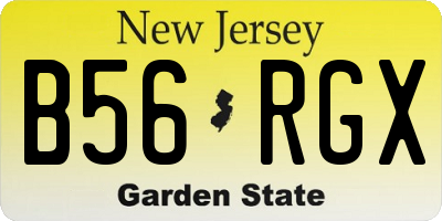 NJ license plate B56RGX