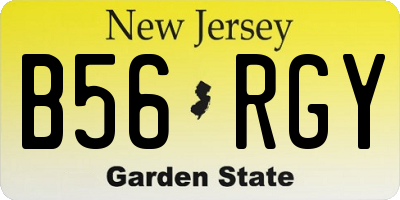 NJ license plate B56RGY