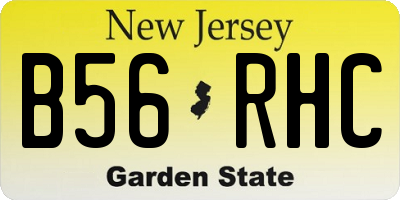 NJ license plate B56RHC