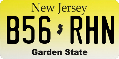 NJ license plate B56RHN