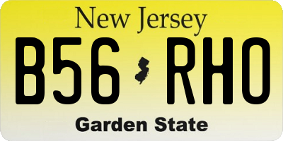 NJ license plate B56RHO