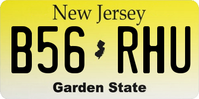 NJ license plate B56RHU