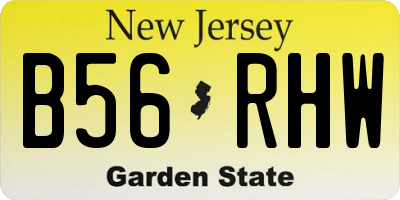 NJ license plate B56RHW