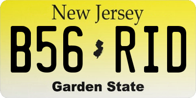 NJ license plate B56RID