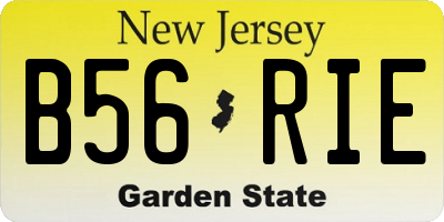 NJ license plate B56RIE
