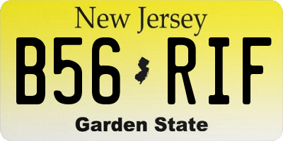 NJ license plate B56RIF