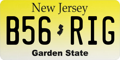 NJ license plate B56RIG