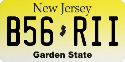 NJ license plate B56RII
