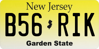 NJ license plate B56RIK