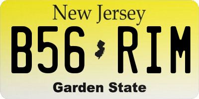 NJ license plate B56RIM