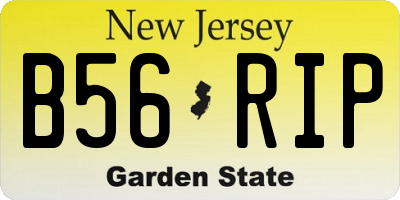 NJ license plate B56RIP