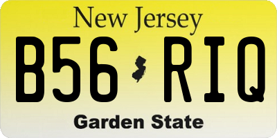 NJ license plate B56RIQ