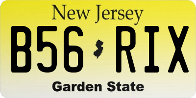 NJ license plate B56RIX