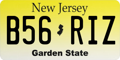 NJ license plate B56RIZ