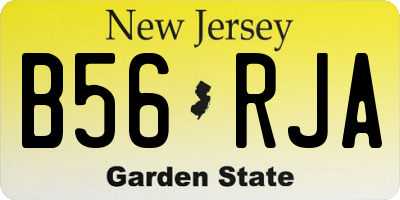 NJ license plate B56RJA