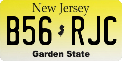 NJ license plate B56RJC