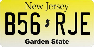 NJ license plate B56RJE
