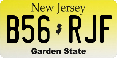 NJ license plate B56RJF
