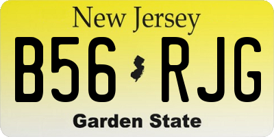 NJ license plate B56RJG