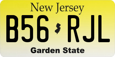 NJ license plate B56RJL