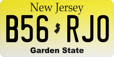 NJ license plate B56RJO