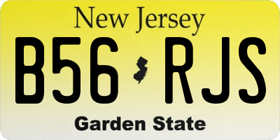 NJ license plate B56RJS