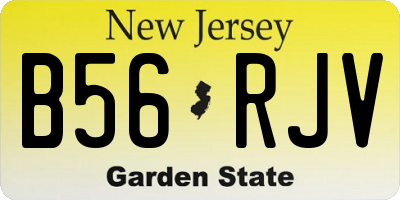 NJ license plate B56RJV