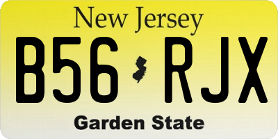 NJ license plate B56RJX