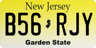 NJ license plate B56RJY