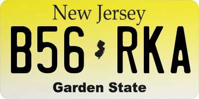 NJ license plate B56RKA
