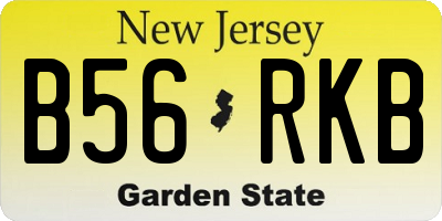 NJ license plate B56RKB