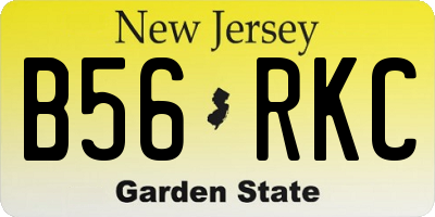 NJ license plate B56RKC