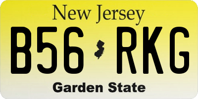NJ license plate B56RKG