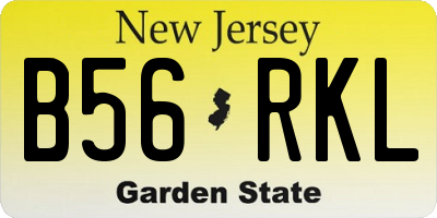 NJ license plate B56RKL