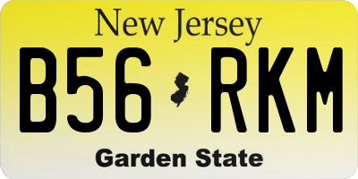 NJ license plate B56RKM