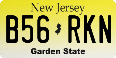 NJ license plate B56RKN