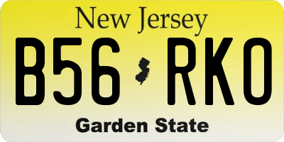 NJ license plate B56RKO