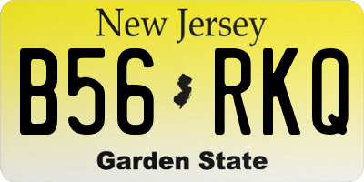 NJ license plate B56RKQ