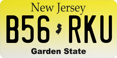 NJ license plate B56RKU