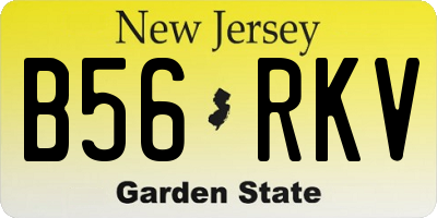 NJ license plate B56RKV