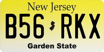 NJ license plate B56RKX