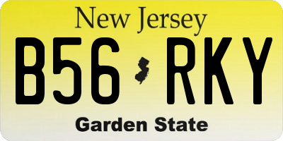 NJ license plate B56RKY