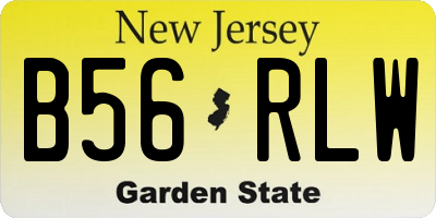 NJ license plate B56RLW