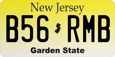 NJ license plate B56RMB